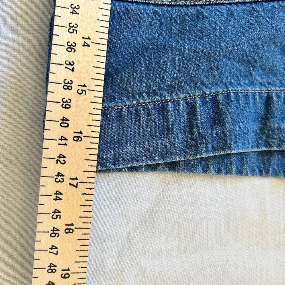 Lauren Ralph Lauren Denim Shorts Womens 14 Blue Paperbag Waist Belted High Rise